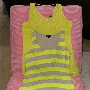Express Yellow and Green Tank Top